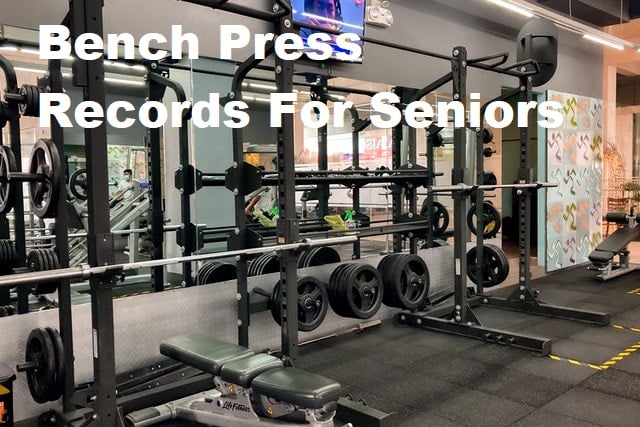 A picture of a pressing bench with the title Bench Press Records For Seniors