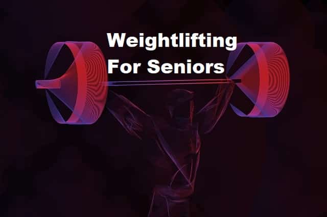 A person performing a snatch with the title Weightlifting for seniors